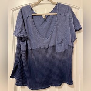Free People ombré blue shirt